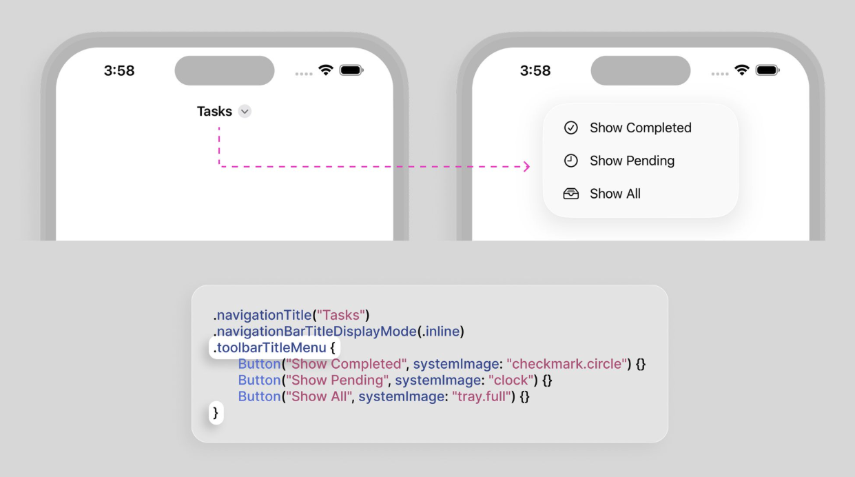 toolbar title menu demo